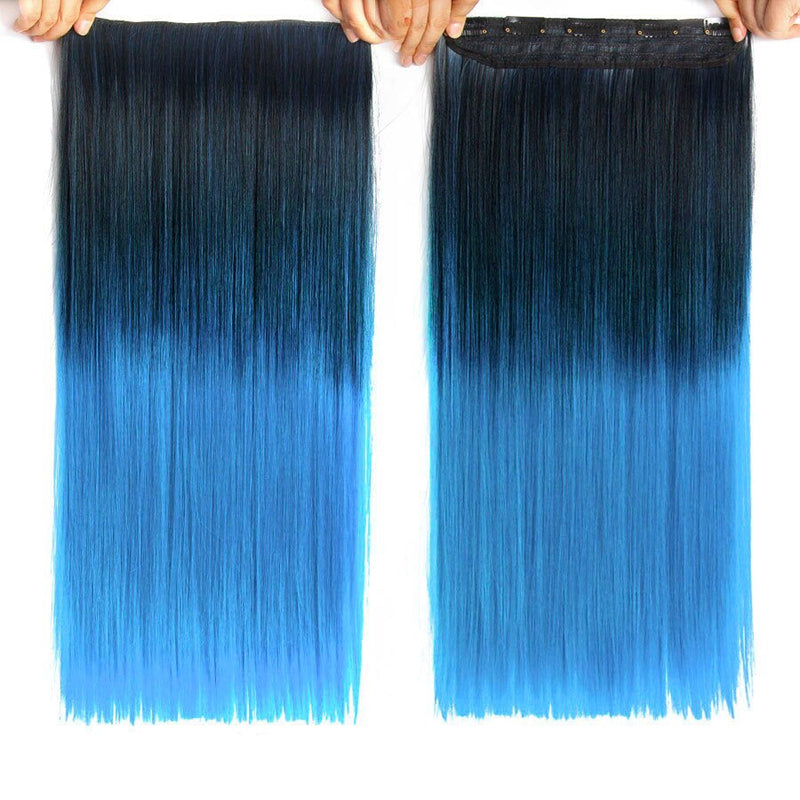 Women's Ombre Clip-In Hair Extensions 22 Inches High-Temperature Fiber 27