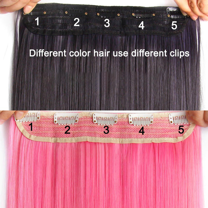 Women's Ombre Clip-In Hair Extensions 22 Inches High-Temperature Fiber 4