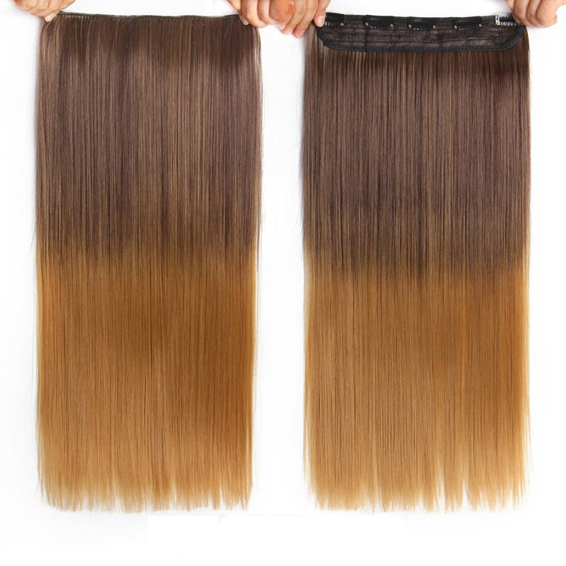 Women's Ombre Clip-In Hair Extensions 22 Inches High-Temperature Fiber 8