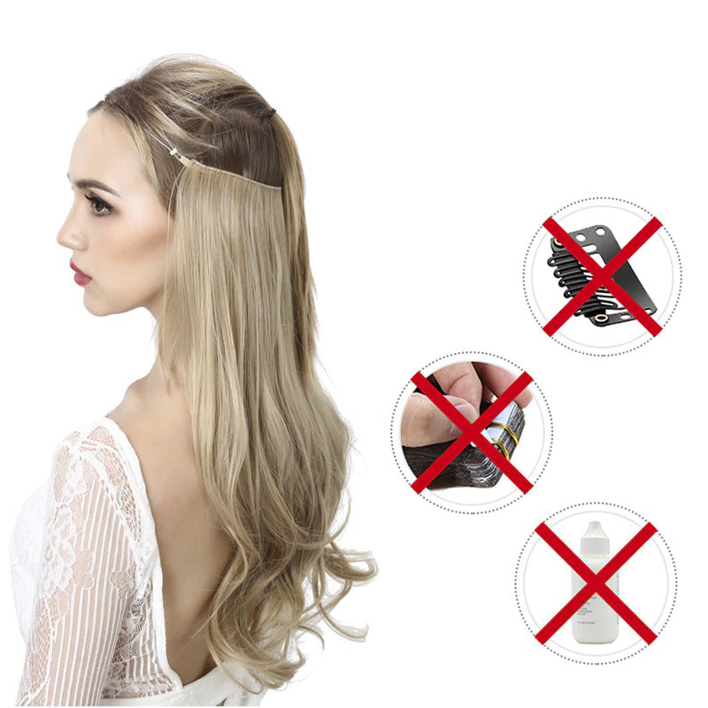 Women's Ombre Hair Wig Extensions Soft Wavy High-Temperature Fiber 4