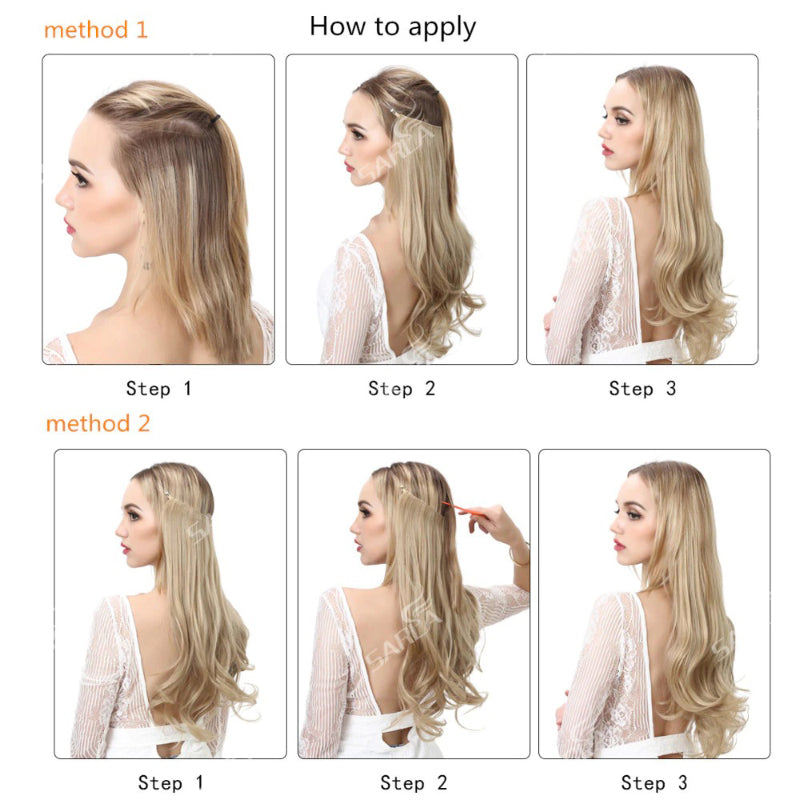 Women's Ombre Hair Wig Extensions Soft Wavy High-Temperature Fiber 8