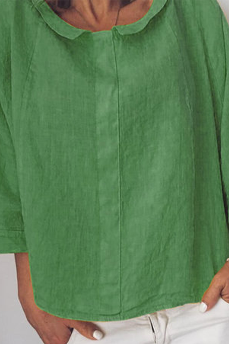 Women's Oversized Casual Top in Lightweight Cotton with 3/4 Sleeves and Round Neck – Comfortable Everyday Wear 4