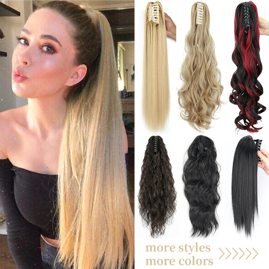 Women's Ponytail Extension 24 Inch Straight Synthetic Heat Resistant 0