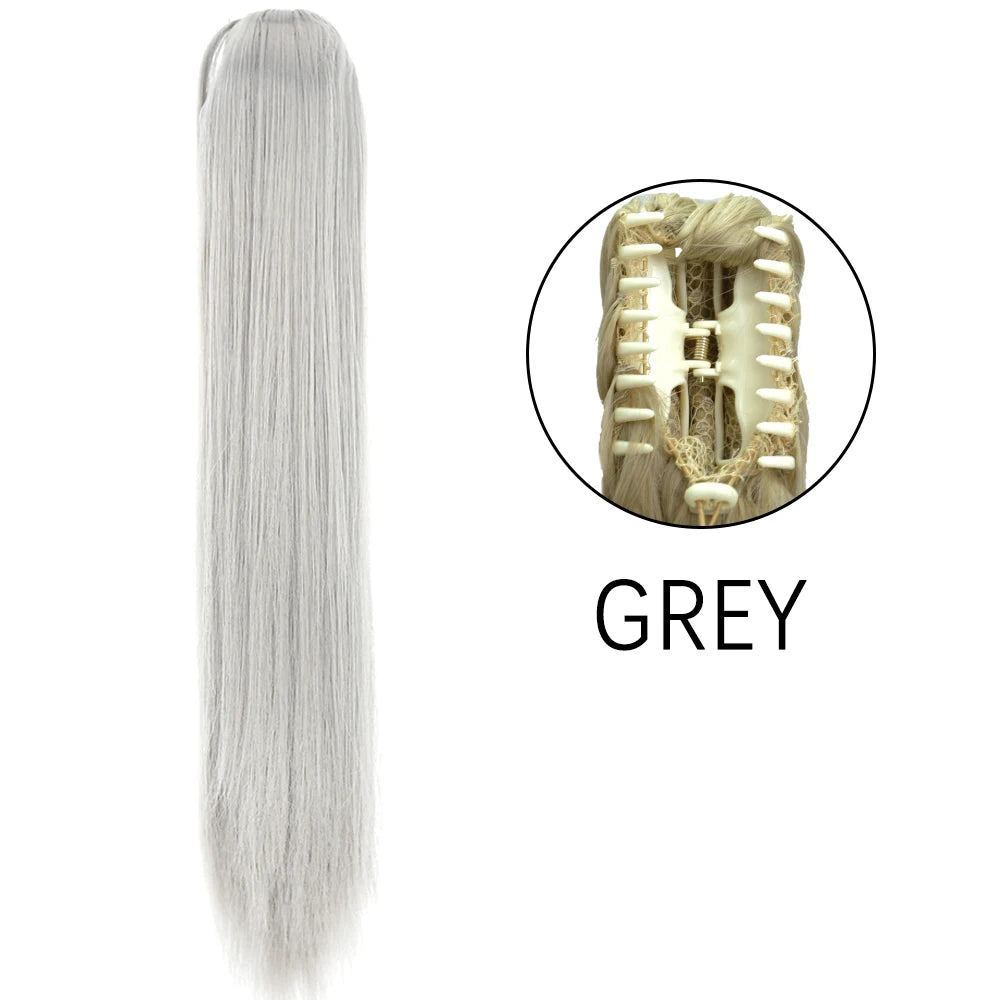 Women's Ponytail Extension 24 Inch Straight Synthetic Heat Resistant 10