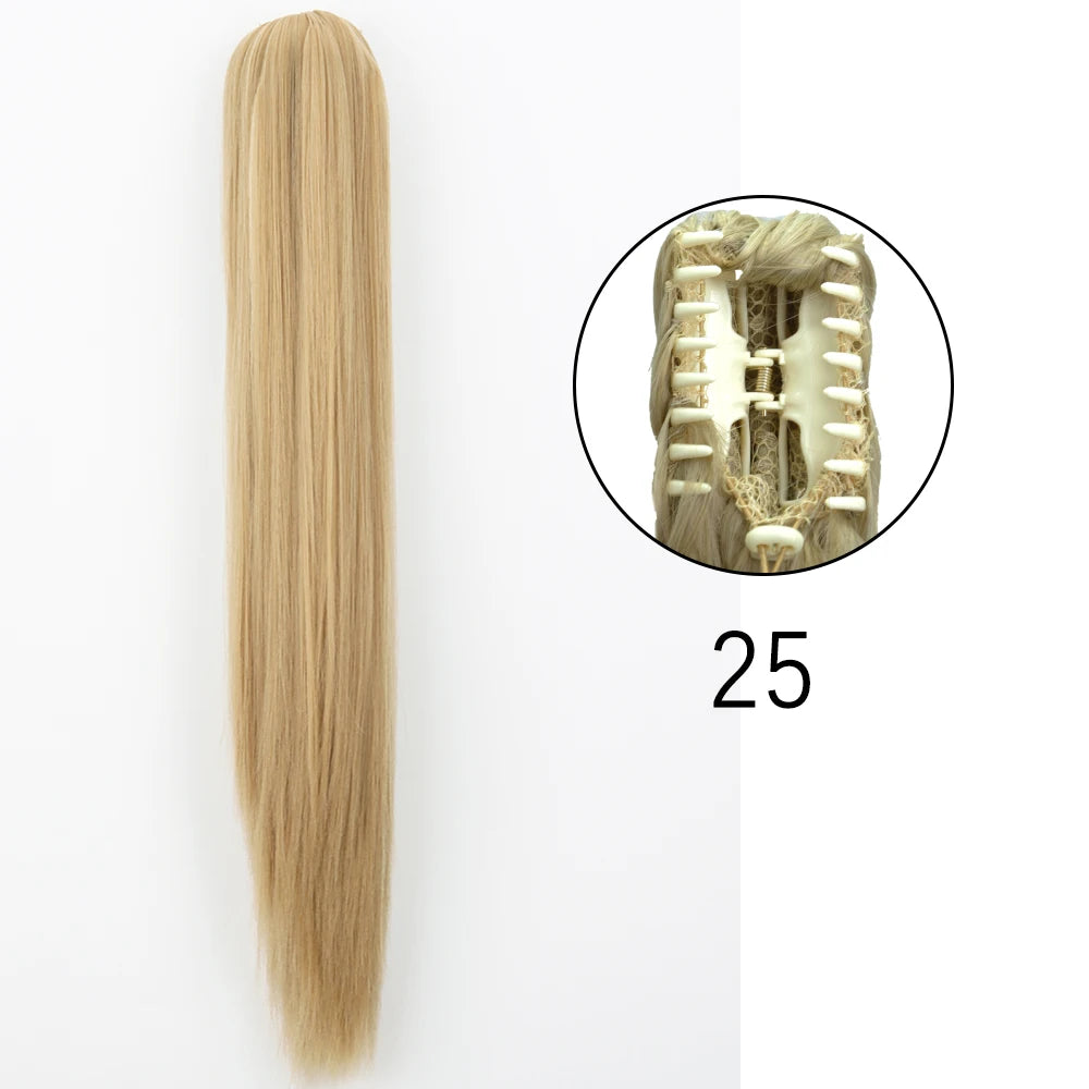 Women's Ponytail Extension 24 Inch Straight Synthetic Heat Resistant 11