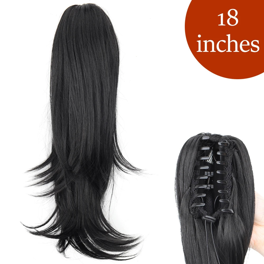 Women's Ponytail Extension 24 Inch Straight Synthetic Heat Resistant 13