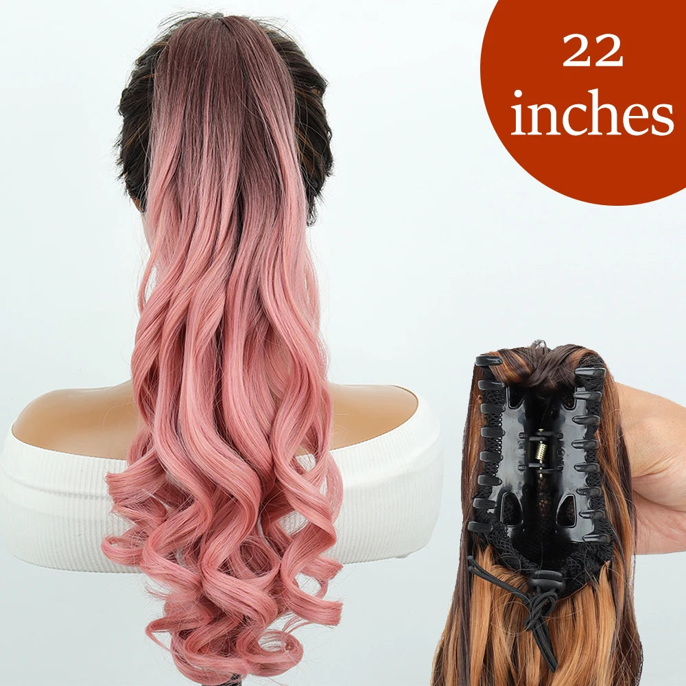 Women's Ponytail Extension 24 Inch Straight Synthetic Heat Resistant 16