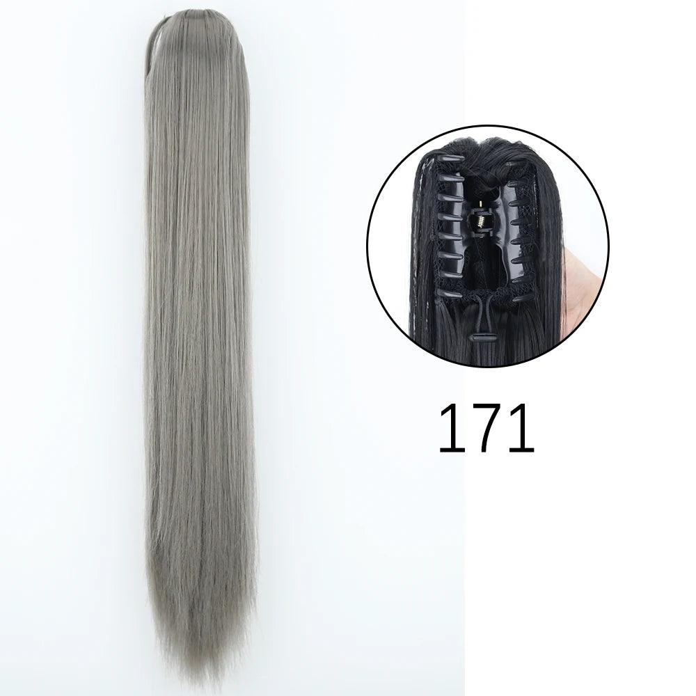 Women's Ponytail Extension 24 Inch Straight Synthetic Heat Resistant 18