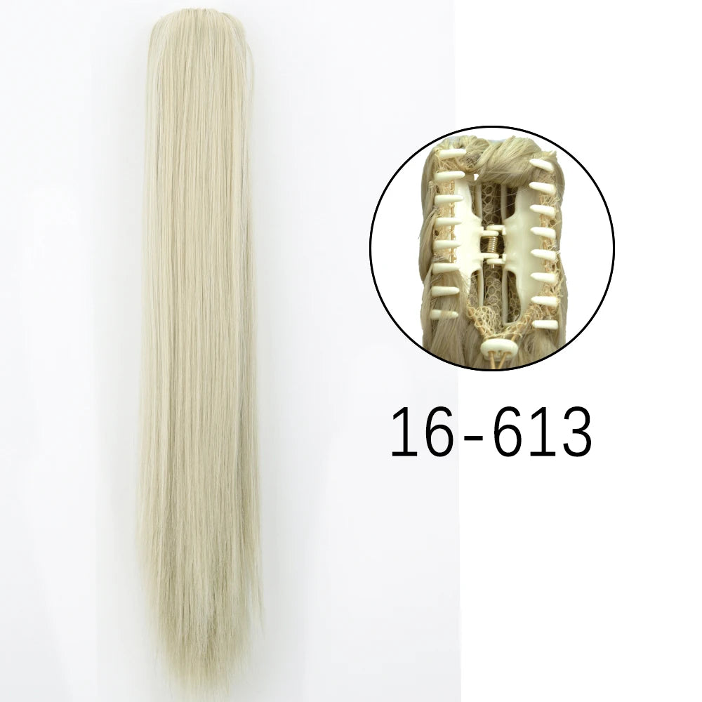 Women's Ponytail Extension 24 Inch Straight Synthetic Heat Resistant 20