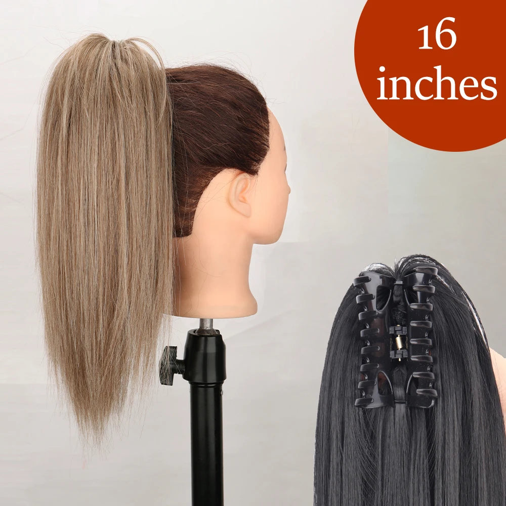 Women's Ponytail Extension 24 Inch Straight Synthetic Heat Resistant 22