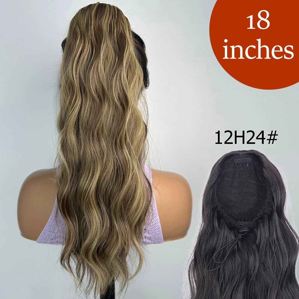 Women's Ponytail Extension 24 Inch Straight Synthetic Heat Resistant 23