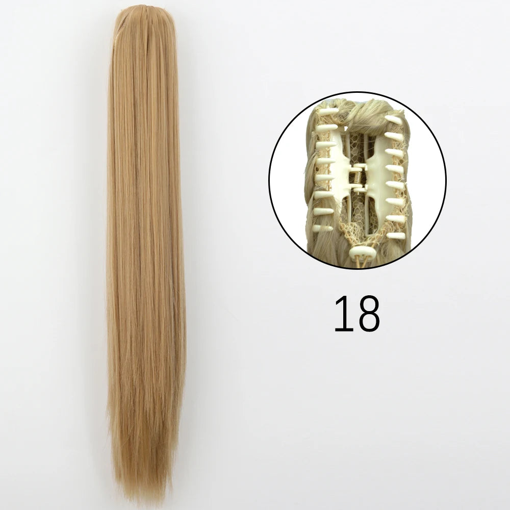 Women's Ponytail Extension 24 Inch Straight Synthetic Heat Resistant 28
