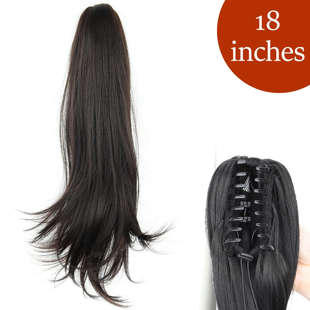 Women's Ponytail Extension 24 Inch Straight Synthetic Heat Resistant 29