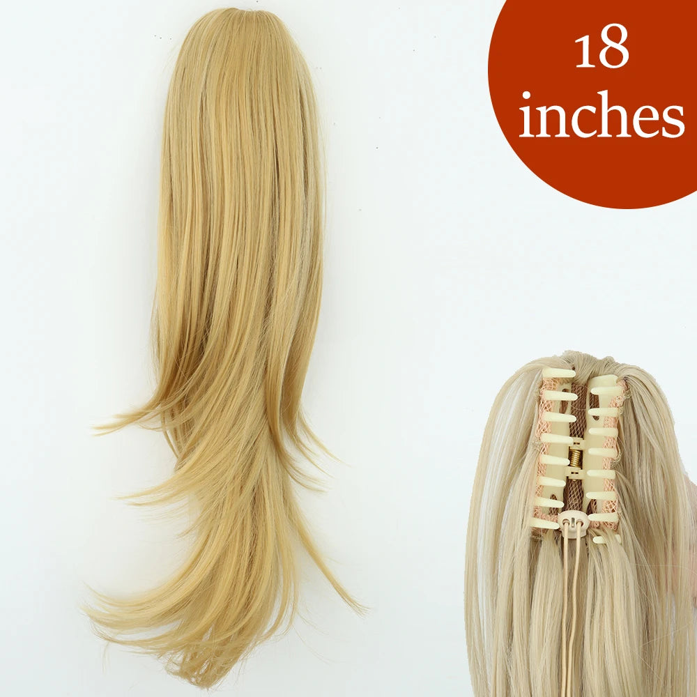 Women's Ponytail Extension 24 Inch Straight Synthetic Heat Resistant 30