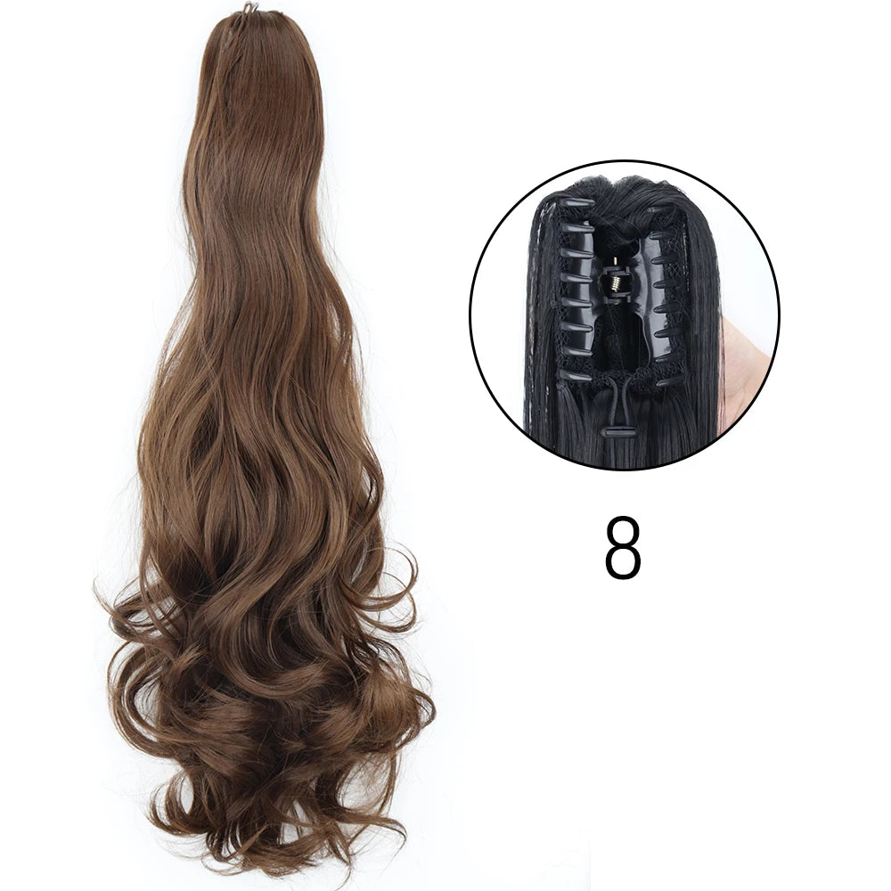 Women's Ponytail Extension 24 Inch Straight Synthetic Heat Resistant 33