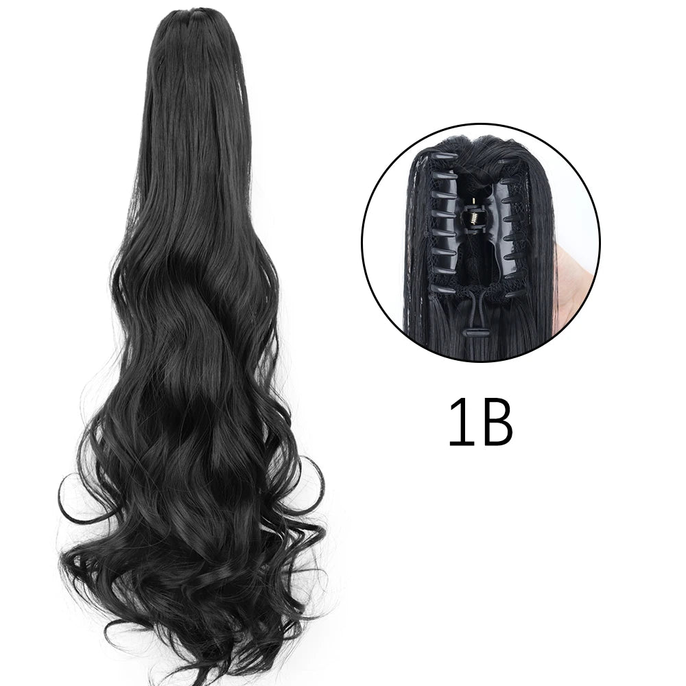 Women's Ponytail Extension 24 Inch Straight Synthetic Heat Resistant 38