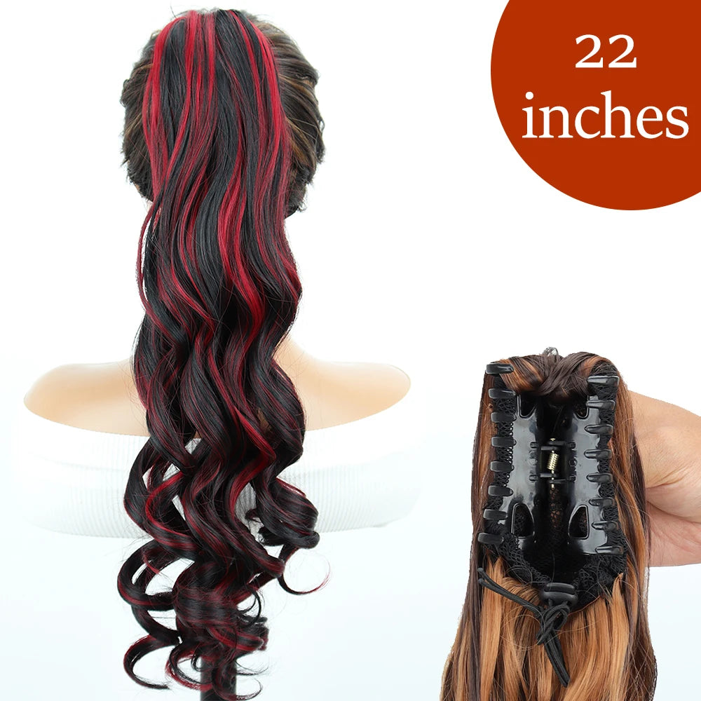 Women's Ponytail Extension 24 Inch Straight Synthetic Heat Resistant 40