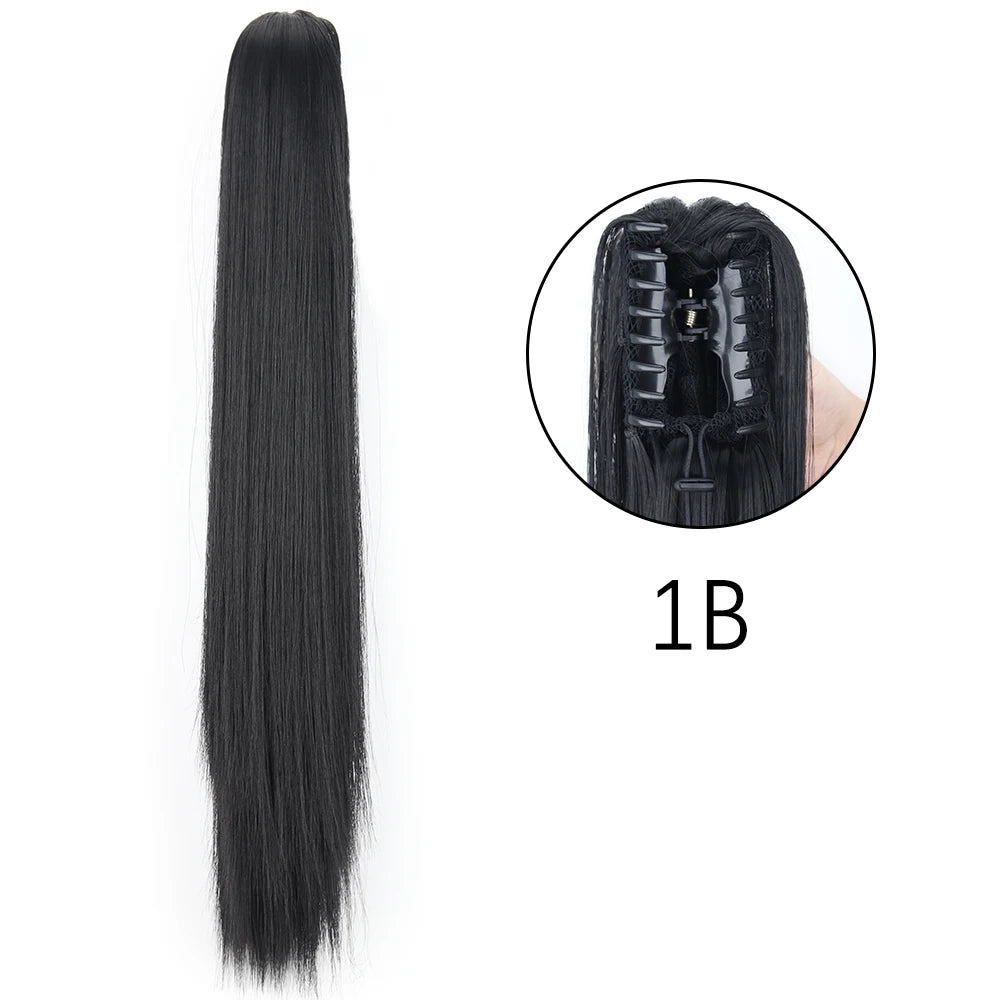 Women's Ponytail Extension 24 Inch Straight Synthetic Heat Resistant 46
