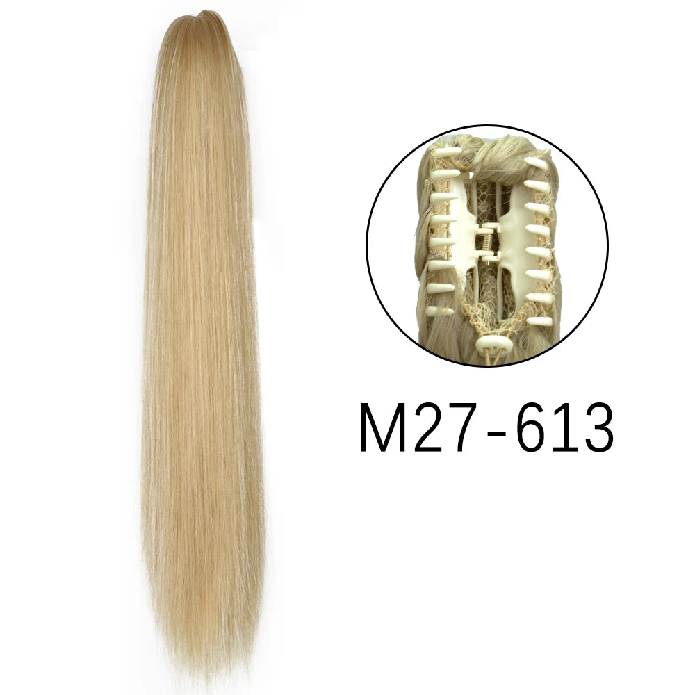 Women's Ponytail Extension 24 Inch Straight Synthetic Heat Resistant 47
