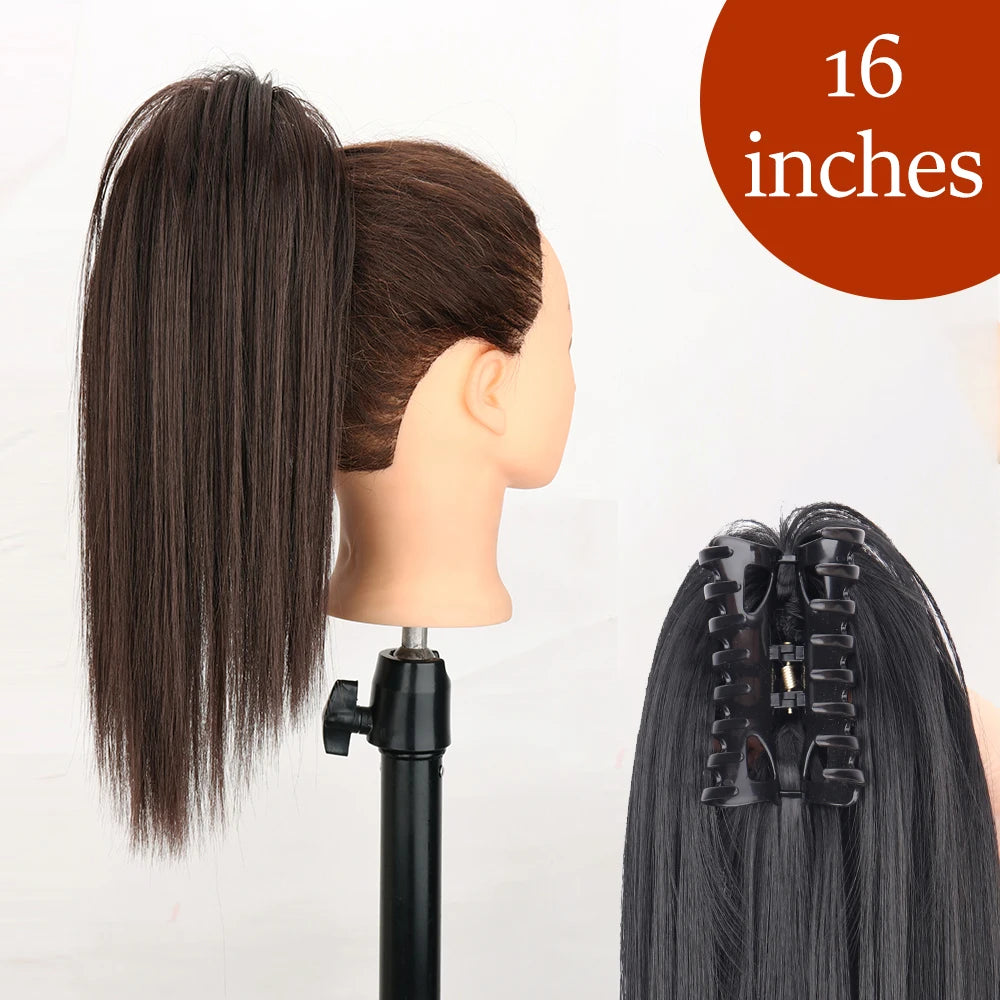 Women's Ponytail Extension 24 Inch Straight Synthetic Heat Resistant 48