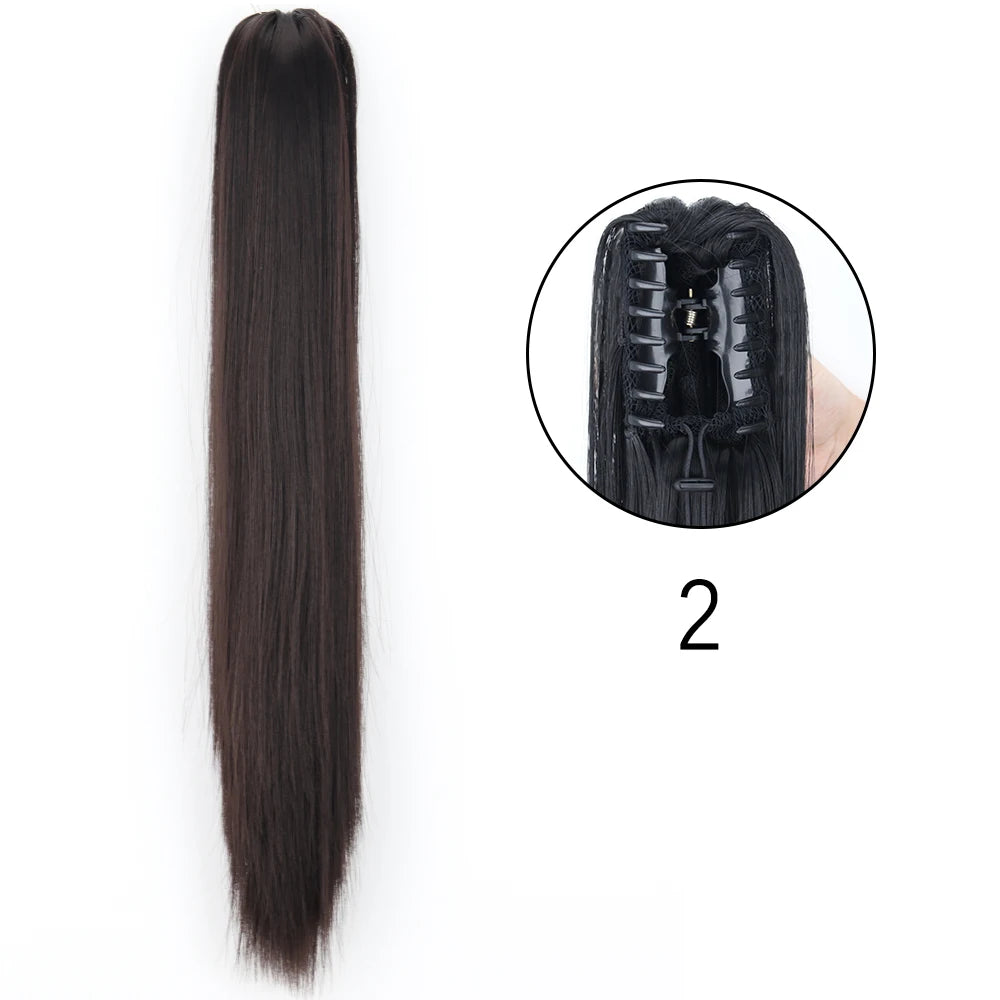 Women's Ponytail Extension 24 Inch Straight Synthetic Heat Resistant 50