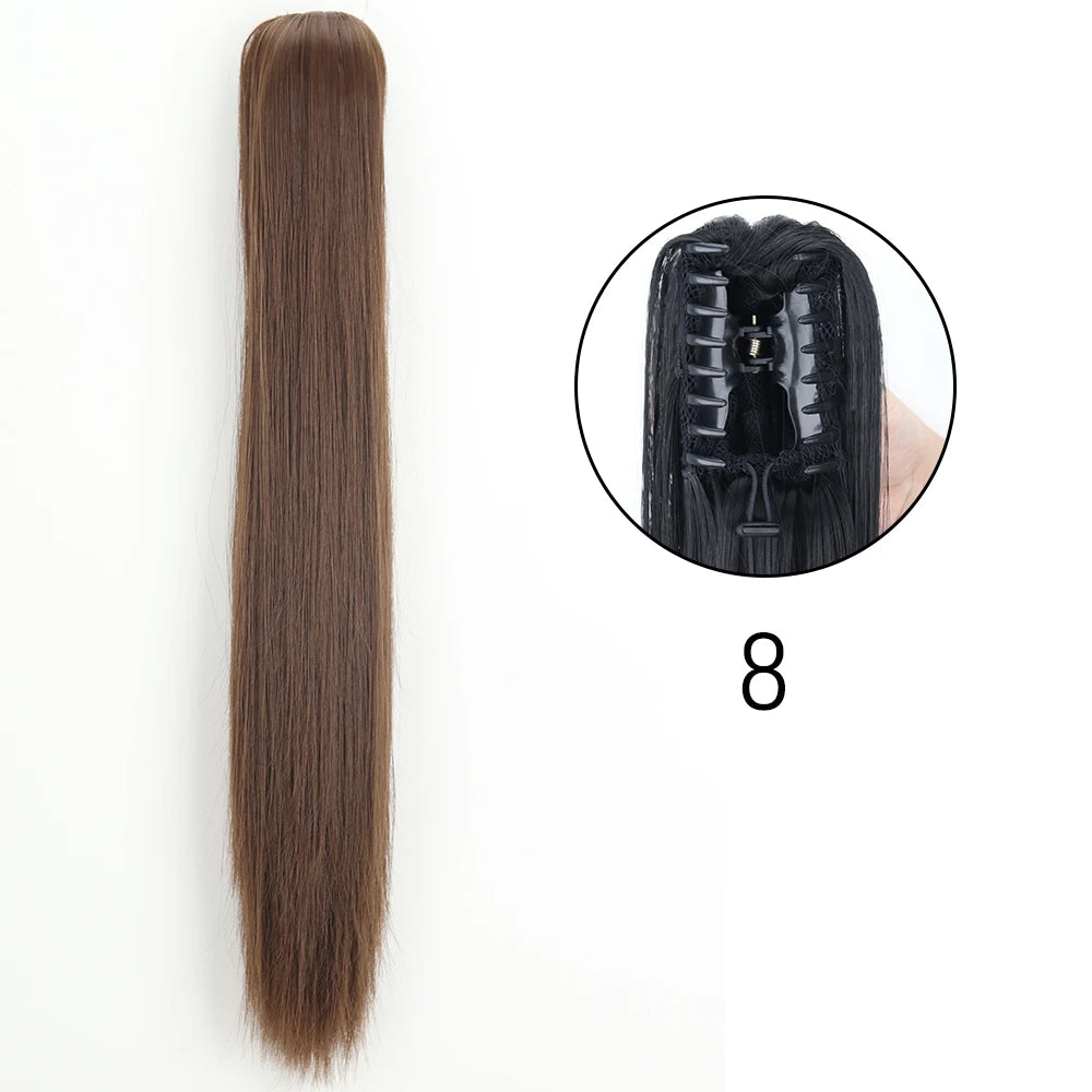 Women's Ponytail Extension 24 Inch Straight Synthetic Heat Resistant 53