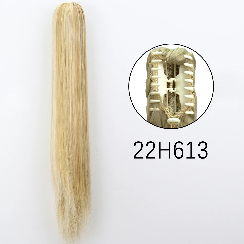 Women's Ponytail Extension 24 Inch Straight Synthetic Heat Resistant 56