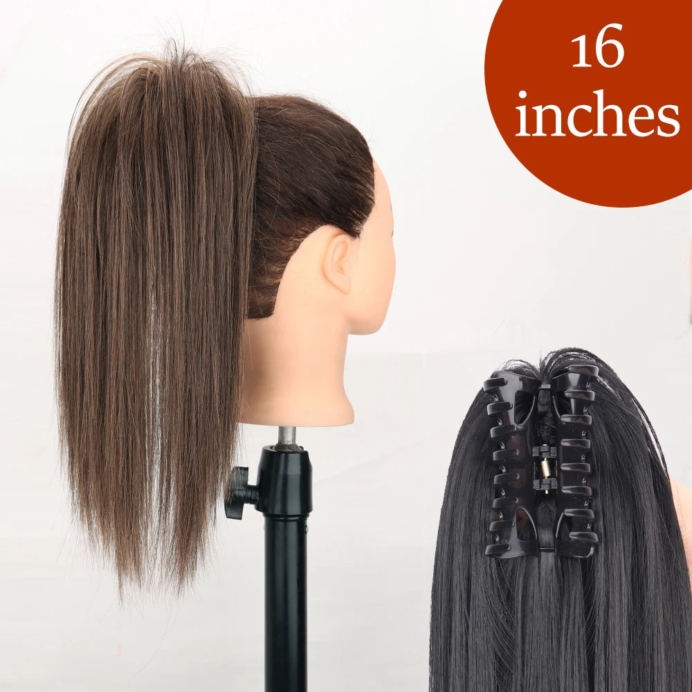 Women's Ponytail Extension 24 Inch Straight Synthetic Heat Resistant 57
