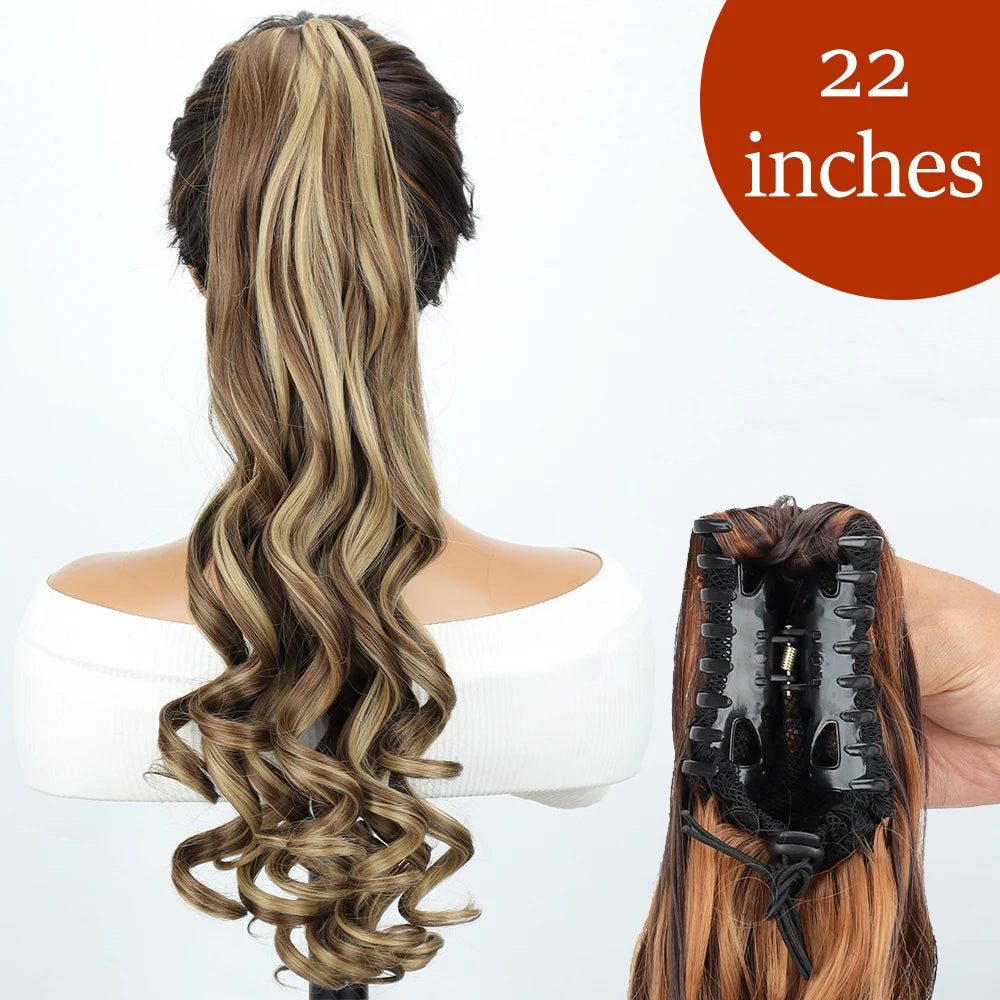 Women's Ponytail Extension 24 Inch Straight Synthetic Heat Resistant 58