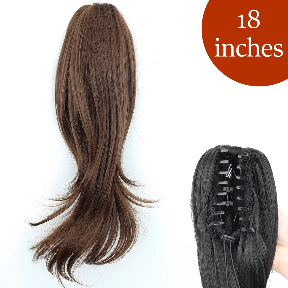Women's Ponytail Extension 24 Inch Straight Synthetic Heat Resistant 60