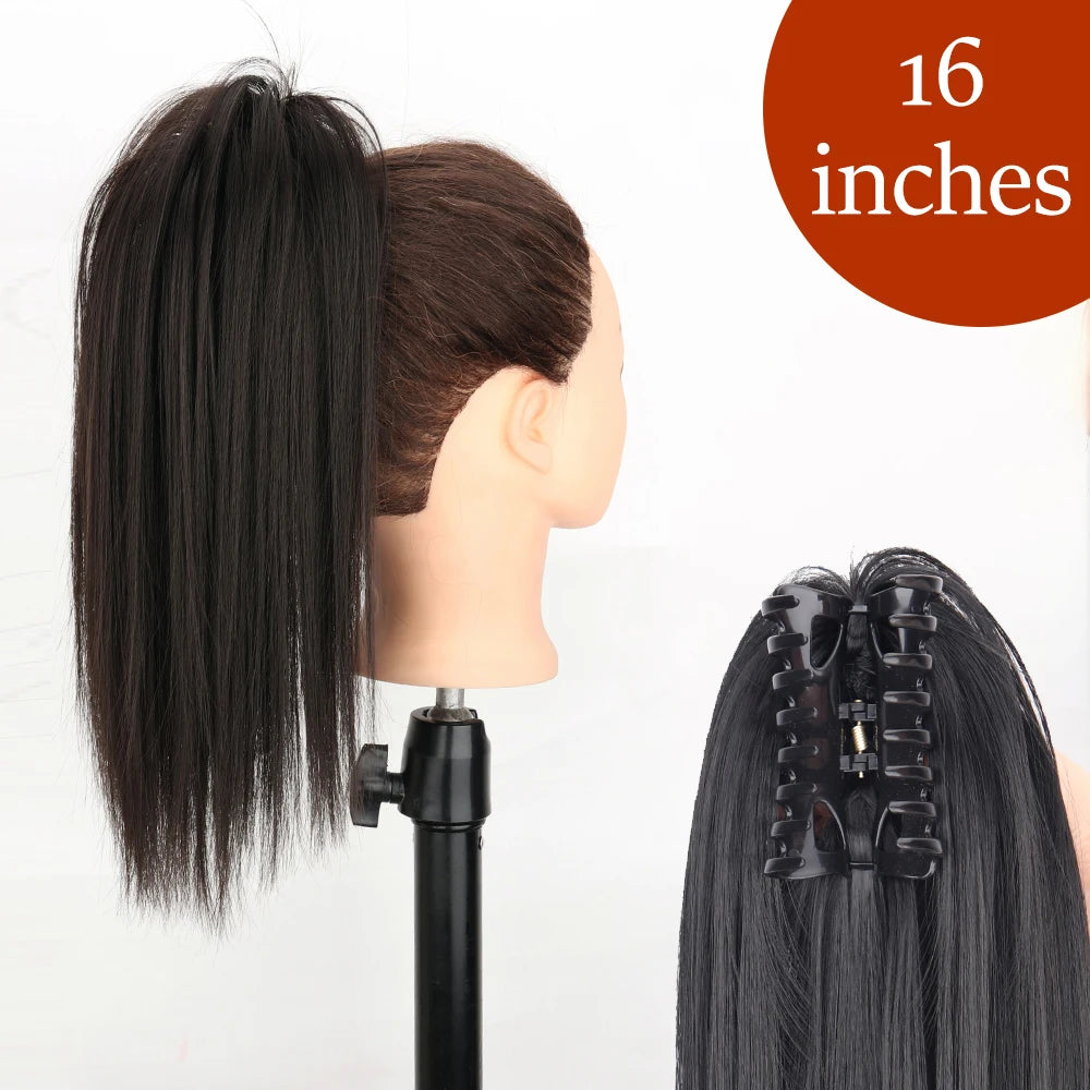 Women's Ponytail Extension 24 Inch Straight Synthetic Heat Resistant 67