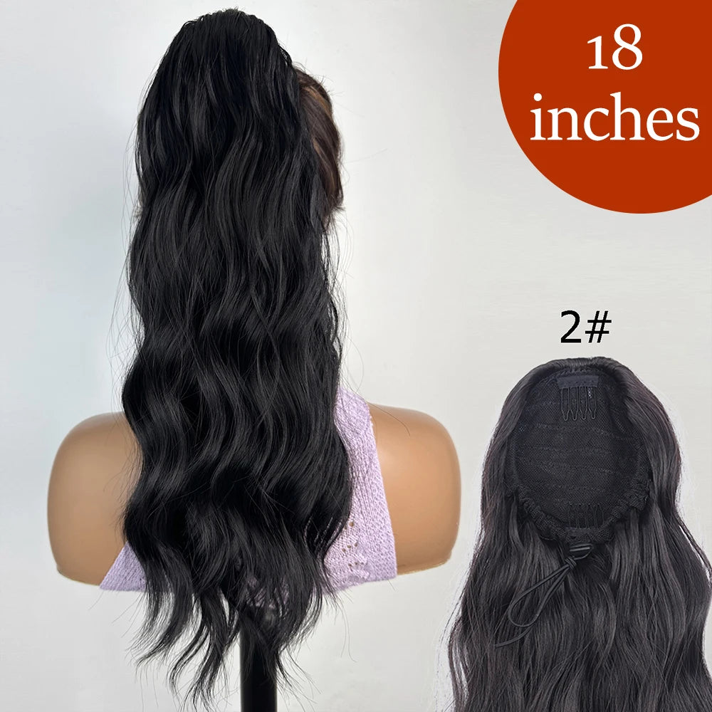 Women's Ponytail Extension 24 Inch Straight Synthetic Heat Resistant 7