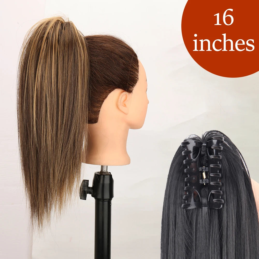 Women's Ponytail Extension 24 Inch Straight Synthetic Heat Resistant 72