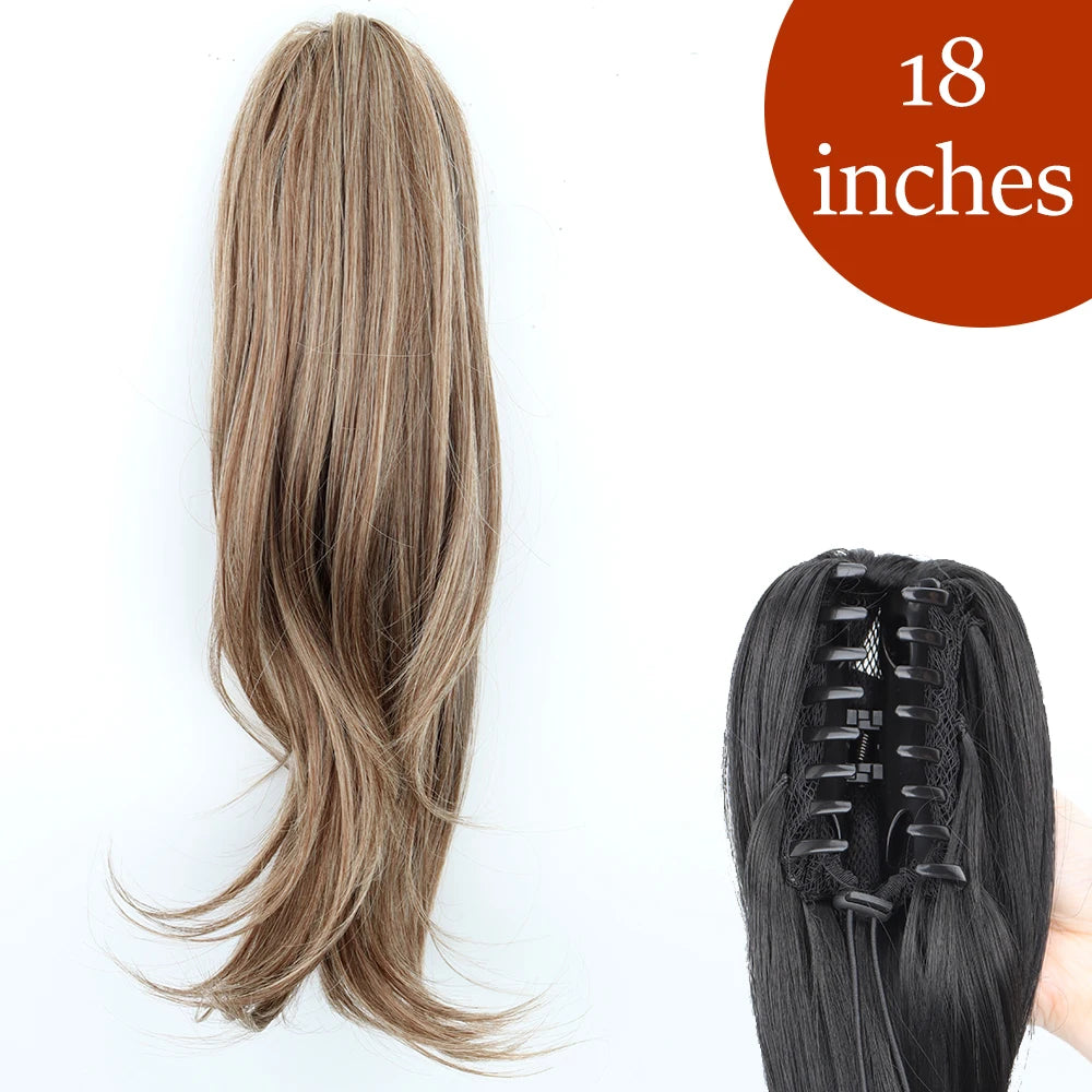 Women's Ponytail Extension 24 Inch Straight Synthetic Heat Resistant 75