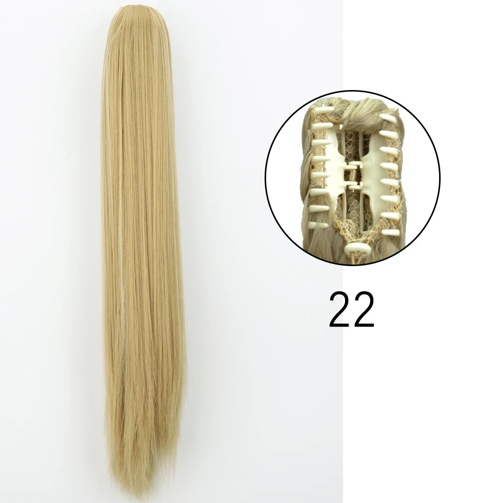 Women's Ponytail Extension 24 Inch Straight Synthetic Heat Resistant 76