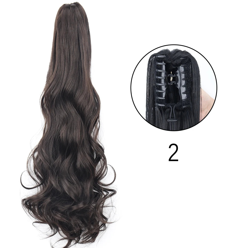 Women's Ponytail Extension 24 Inch Straight Synthetic Heat Resistant 78