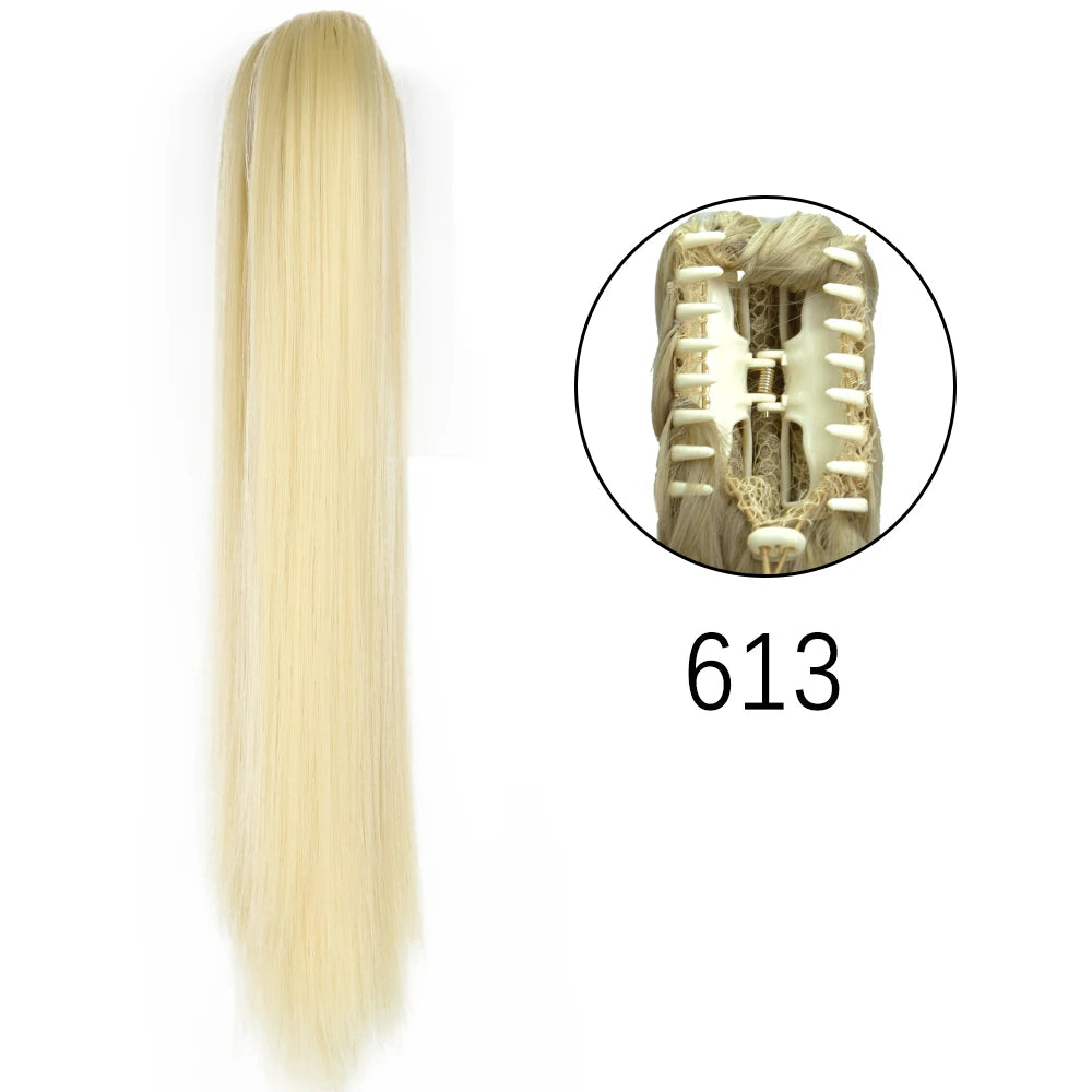 Women's Ponytail Extension 24 Inch Straight Synthetic Heat Resistant 80