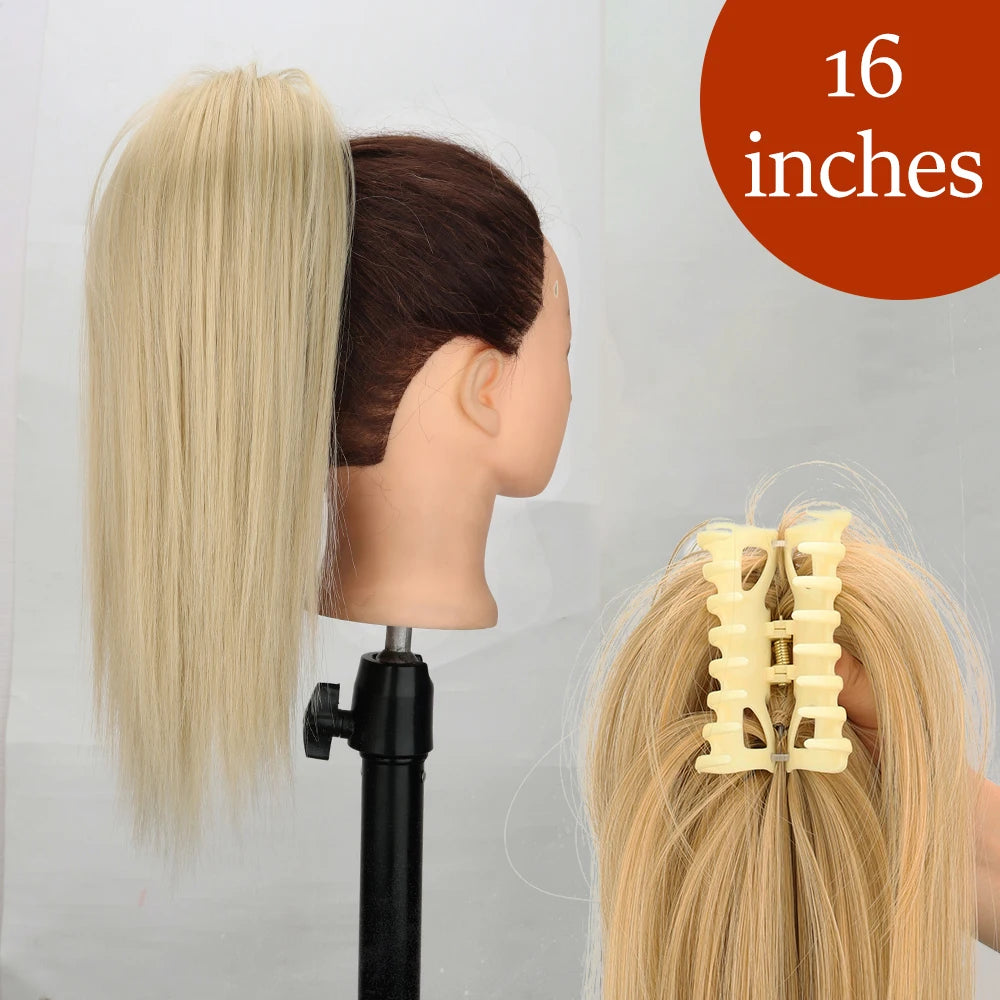 Women's Ponytail Extension 24 Inch Straight Synthetic Heat Resistant 83