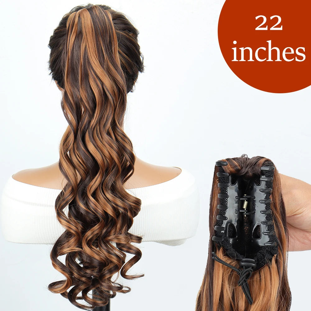 Women's Ponytail Extension 24 Inch Straight Synthetic Heat Resistant 9