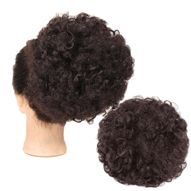 Women's Ponytail Extension Black Kinky Fiber Hair Extensions 15