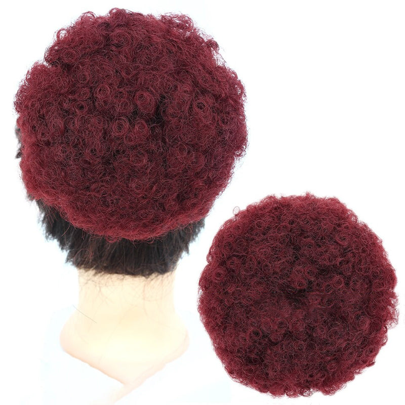 Women's Ponytail Extension Black Kinky Fiber Hair Extensions 16