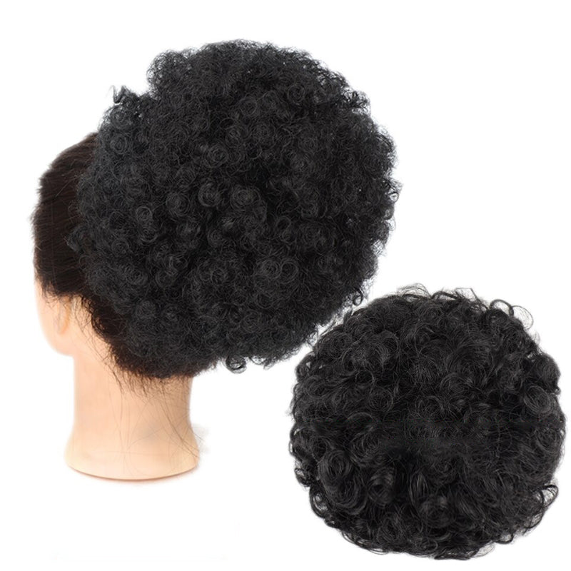 Women's Ponytail Extension Black Kinky Fiber Hair Extensions 7