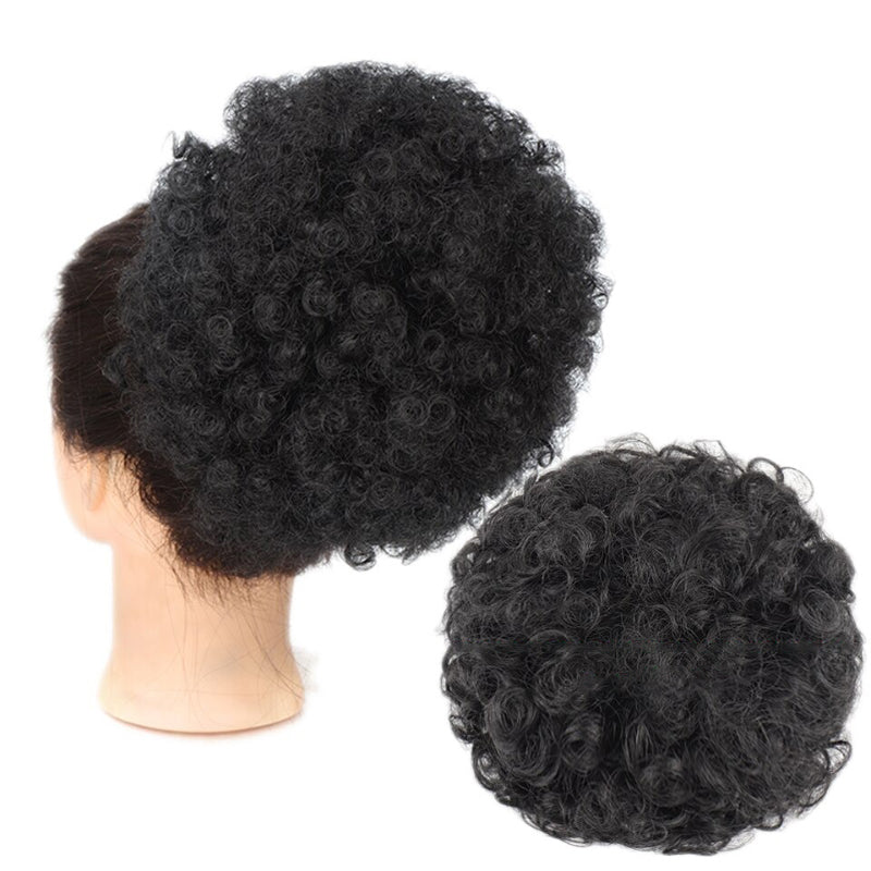 Women's Ponytail Extension Black Kinky Fiber Hair Extensions 8