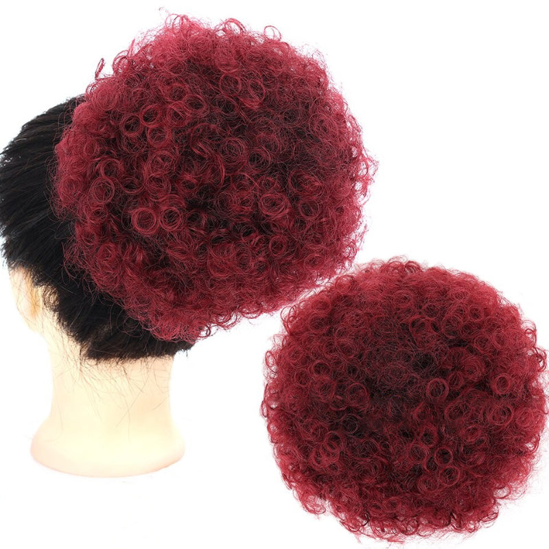 Women's Ponytail Extension Black Kinky Fiber Hair Extensions 9