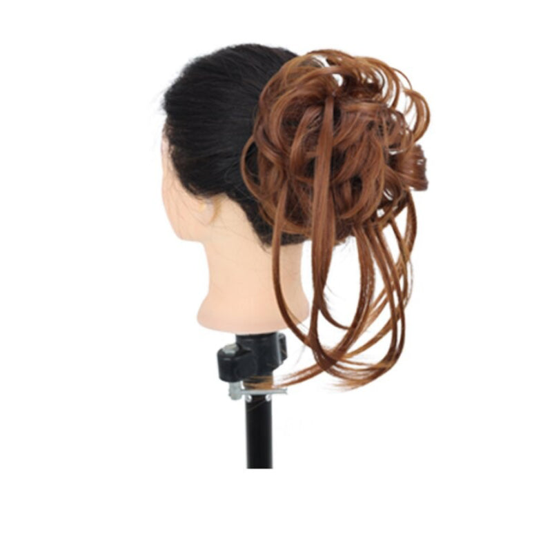 Women's Ponytail Extension Brown High-Temperature Fiber Messy Curly Hair 7