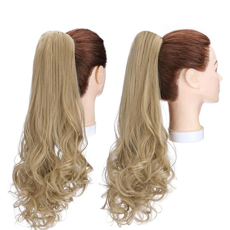 Women's Ponytail Extension Long Wavy Clip-In 18 Inch High-Temperature Fiber 10