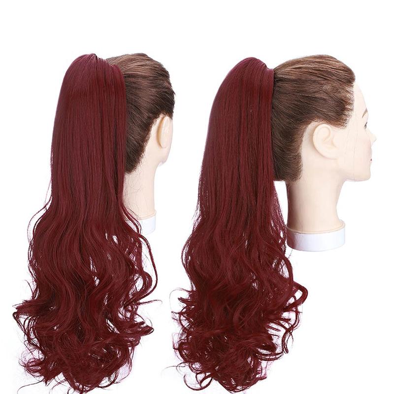 Women's Ponytail Extension Long Wavy Clip-In 18 Inch High-Temperature Fiber 14