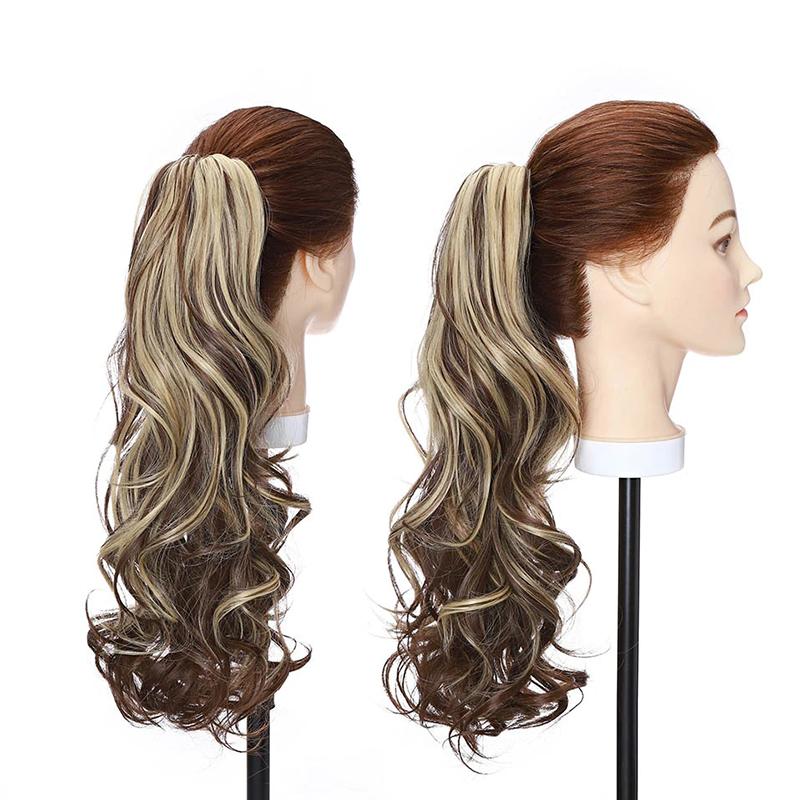Women's Ponytail Extension Long Wavy Clip-In 18 Inch High-Temperature Fiber 15