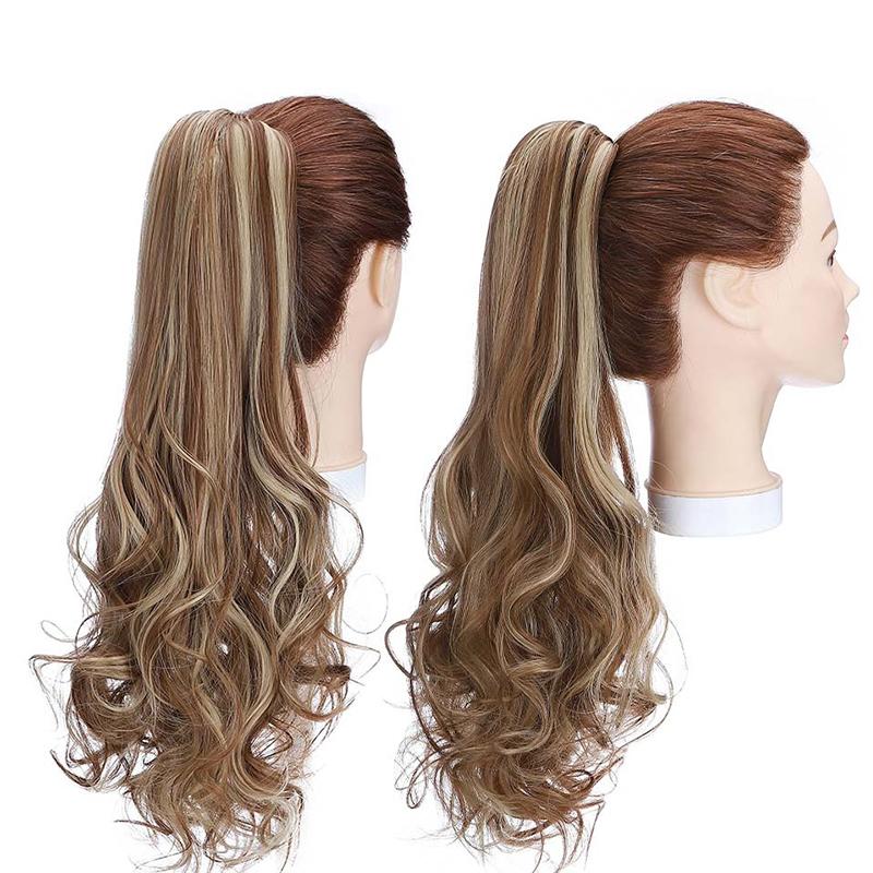 Women's Ponytail Extension Long Wavy Clip-In 18 Inch High-Temperature Fiber 24