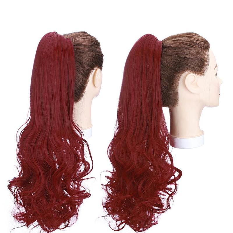 Women's Ponytail Extension Long Wavy Clip-In 18 Inch High-Temperature Fiber 25
